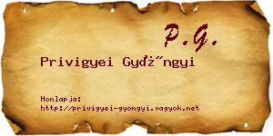 Privigyei Gyöngyi névjegykártya